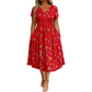 ⏳LAST DAY SALE ONLY￡17.99!!🌿Women's V-Neck Floral Print Dress with Twist Waist