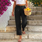 ⏳LAST DAY SALE ONLY ￡11.99!!🔥👖Women's Relaxed Fit Linen Blend Pants – Classic Straight Leg Trousers