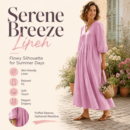 💕Summer Cool Deal: ONLY ￡17.99!👗Women's V-Neck Pleated Maxi Dress