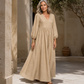 💕Summer Cool Deal: ONLY ￡17.99!👗Women's V-Neck Pleated Maxi Dress