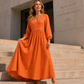 💕Summer Cool Deal: ONLY ￡17.99!👗Women's V-Neck Pleated Maxi Dress