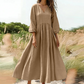 💕Summer Cool Deal: ONLY ￡17.99!👗Women's V-Neck Pleated Maxi Dress