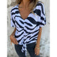 ⏳LAST DAY SALE ONLY￡9.99!!🦓🌿 Zebra Knot Tee – Wild Print, Waist-Defining Tie👚 ✨