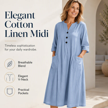 ⏰LIMITED TIME PRICE: ONLY ￡13.99!!!🔥Women’s Oversized A-Line Midi Dress with Pockets