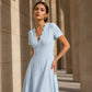 💖LAST DAY SALE ONLY ￡13.99!! 👗Top Pick - V-Neck Eyelet Dress with Scallop Trim – Lightweight & Romantic for Garden Parties or Brunch 🌿