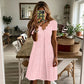 💖LAST DAY SALE ONLY ￡13.99!! 👗Top Pick - V-Neck Eyelet Dress with Scallop Trim – Lightweight & Romantic for Garden Parties or Brunch 🌿