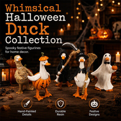 ⏳LAST DAY SALE ONLY ￡11.99!🔥Spooky Duck Set🎃🦇 Hand-Painted, 5 Characters, Weather-Resistant