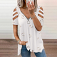🔥LAST DAY SALE £9.99!!💕 Cold Shoulder Tee – Trendy Cutout & Easy Pairing for Every Look