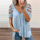 🔥LAST DAY SALE £9.99!!💕 Cold Shoulder Tee – Trendy Cutout & Easy Pairing for Every Look