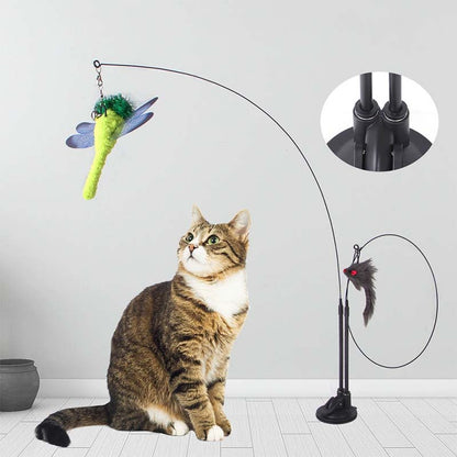 ⏳LAST DAY SALE ONLY ￡7.99!!🔥Auto Interactive Cat Toy Wand 🐾 – 10-in-1 Hands-Free Indoor Cat Toy with Natural Bird Feathers 🪶, Bouncing Ball 🎾 & Suction Cup Base 💦 – Keeps Your Curious Kitty Entertained While You’re Away! 😺🇬🇧