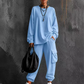 ⏳ LAST DAY SALE ONLY ￡25.99!!🔥Women's Casual Crew Neck Top & Cargo Pants Set