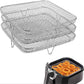 ⏳LAST DAY SALE ONLY ￡8.99!!🍳Food-Grade 304 Stainless Steel Air Fryer Stackable Rack | Grill & Toast Kitchen Accessory🍗✨