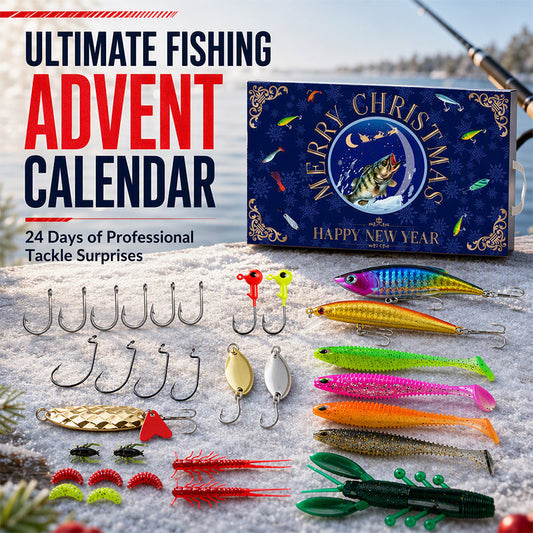 🎅LAST DAY SALE 50% OFF!🎁🎣Christmas Fishing Lure Advent Calendar Blind Box Set with Minnow Popper Spoons