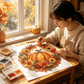 ⏳LAST DAY SALE ONLY ￡7.99!!🔥🍂 Autumnal pumpkin wreath with a diamond pattern to hang up – Complete DIY kit