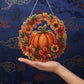 ⏳LAST DAY SALE ONLY ￡7.99!!🔥🍂 Autumnal pumpkin wreath with a diamond pattern to hang up – Complete DIY kit