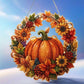 ⏳LAST DAY SALE ONLY ￡7.99!!🔥🍂 Autumnal pumpkin wreath with a diamond pattern to hang up – Complete DIY kit