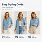 💗LAST DAY SALE 50% OFF🌿 Women's Chambray Denim Shirt – 3/4 Sleeve Button-Down Top in Soft Tencel™ Blend ✨ | Breathable, Skin-Friendly & Effortlessly Stylish 🇬🇧