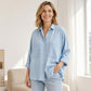 💗LAST DAY SALE 50% OFF🌿 Women's Chambray Denim Shirt – 3/4 Sleeve Button-Down Top in Soft Tencel™ Blend ✨ | Breathable, Skin-Friendly & Effortlessly Stylish 🇬🇧