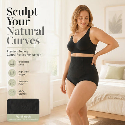 Women's Jacquard High-Waist Tummy Control Panties