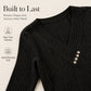 ✨ Women's Ribbed Knit V-Neck Top – Elegant Button Detail For A Chic Everyday Look🤍