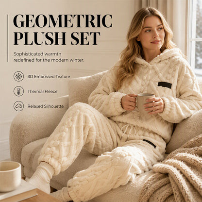 ⏳LAST DAY SALE ONLY ￡23.99!!🔥🍂 Embossed Geometric Plush Set – Timeless Comfort & Effortless Style For Every Occasion