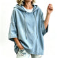 ⏳LAST DAY SALE ONLY ￡19.99!!🔥🍂 Women's Casual Loose Denim Hoodie – Relaxed Comfort & Effortless Autumn Style