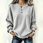 ⏳LAST DAY SALE ONLY ￡14.99!!✨🍂49% OFF! Womens's Casual Waffle Knit Sweatshirt