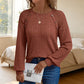 🏆 Last Day Special Price £13.99 ! 🔥Women's Casual Ribbed Knit Long Sleeve Top