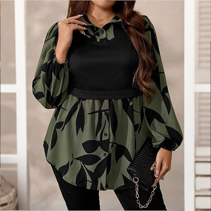 ⏳LAST DAY SALE ONLY ￡17.99!🔥Effortless Layered Style👚✨Women's Floral Print Fake 2-Piece Pullover Shirt