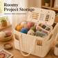 🧶50% OFF NOW! Canvas Yarn Storage Bag with Needle Pockets‑Portable Knitting Tote Organizer, Large Capacity Crochet Bag for Yarn Balls, Hooks & Accessories