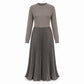 🌸 Effortless Elegance | Women's Pleated Round-Neck Maxi Dress