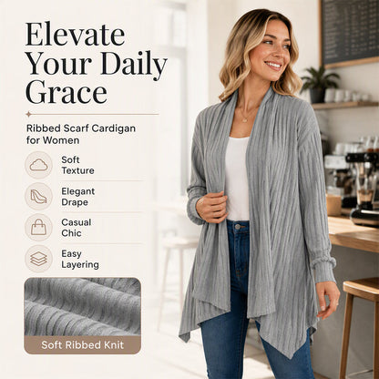 ⏳LAST DAY SALE ONLY ￡15.99!!🧶Women's Casual Draped Open Front Cardigan – Cosy, Flattering & Effortlessly Chic