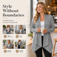 ⏳LAST DAY SALE ONLY ￡15.99!!🧶Women's Casual Draped Open Front Cardigan – Cosy, Flattering & Effortlessly Chic