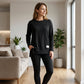 ✨ One Set, More Ways to Wear | Women's Split Long-Sleeve Top & Pants Set