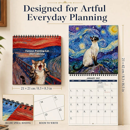 🔥LAST DAY SALE ONLY ￡6.99!!🔥2027 Funny Cat Meme Calendar