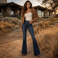 🔥LAST DAY SALE ONLY￡17.99!!☀️Women's High Elastic Waist Flare Jeans