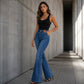 🔥LAST DAY SALE ONLY￡17.99!!☀️Women's High Elastic Waist Flare Jeans