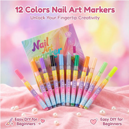⏳LAST DAY SALE ONLY ￡7.99!!🎁Nail Perfection in a Pen! ✍️ 12 Ultra-Fine Colours for Flawless Festive Manicures 🎄💅