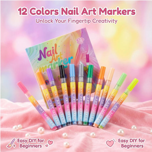 ⏳LAST DAY SALE ONLY ￡7.99!!🎁Nail Perfection in a Pen! ✍️ 12 Ultra-Fine Colours for Flawless Festive Manicures 🎄💅