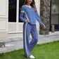 ☀️LAST DAY SALE ONLY￡23.99!!🌿Women’s Casual Relaxed Fit Top & Pants 2-Piece Set