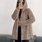 Women's Loose-Fit Hooded Plush Jacket