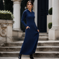 ⏳LAST DAY SALE ONLY ￡25.99!!✨🧶 Textured Comfort | Women's Ribbed-Knit Hooded Maxi Dress with Pockets