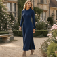 ⏳LAST DAY SALE ONLY ￡25.99!!✨🧶 Textured Comfort | Women's Ribbed-Knit Hooded Maxi Dress with Pockets