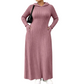 ⏳LAST DAY SALE ONLY ￡25.99!!✨🧶 Textured Comfort | Women's Ribbed-Knit Hooded Maxi Dress with Pockets