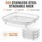 ⏳LAST DAY SALE ONLY ￡8.99!!🍳Food-Grade 304 Stainless Steel Air Fryer Stackable Rack | Grill & Toast Kitchen Accessory🍗✨