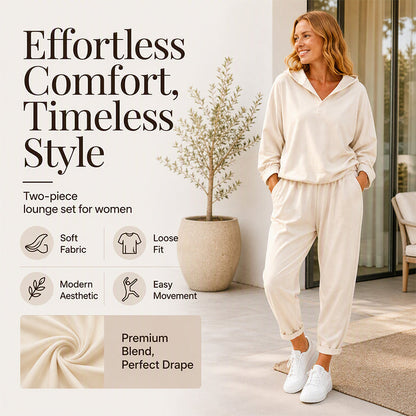 ⏳LAST DAY SALE ONLY ￡29.99!!🔥Women's Hooded Sweatshirt & Lounge Pants Set