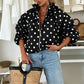 ⏳LAST DAY SALE £23.99!!🖤🤍Playful Polka Dots, Statement Sleeves | Women's Oversized Zipper Jacket