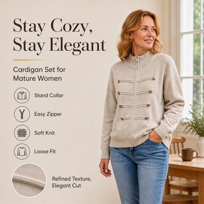 ⏳LAST DAY SALE ONLY￡23.99!🔥✨ Effortless Elegance | Women's Casual Double Zipper Sweater Jacket