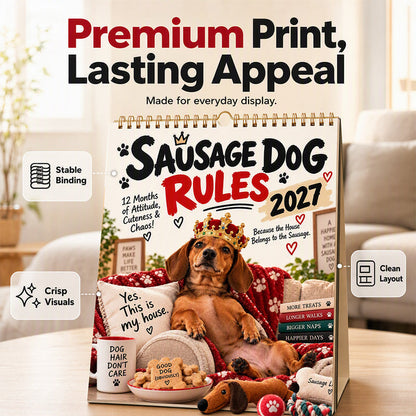 ⏳LAST DAY SALE ONLY ￡6.99!!✨💞50K+ SOLD! 🌸 50% OFF NOW! 🌸2027 Playful Dachshund Calendar