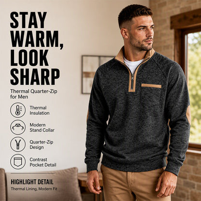 ⏳LAST DAY SALE ONLY ￡18.99!!✨Men's Warm-Lined Quarter-Zip Pullover